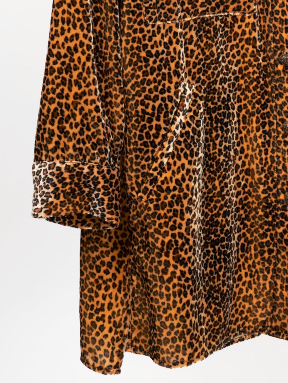 The Kooples Leopard Velvet Buttoned Tunic Shirt - Picture 6 of 12